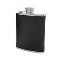 8 Oz. Leatherette Wrap Captive-Top Pocket Flask